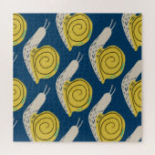 Slakken silhouetten: geel, roze patroon. legpuzzel (Horizontaal)