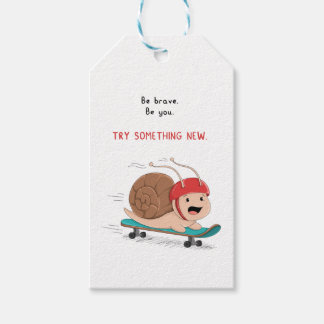 Slakken Skateboarden Cartoon Sticker Cadeaulabel