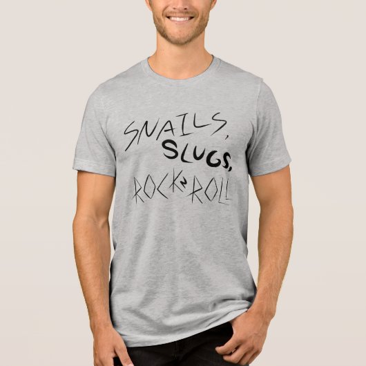 Slakken, slakken en rock&roll Tri-Blend shirt (Voorkant)
