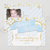 Slakken & Slakken Jongens Aankondiging Foto Postka (Voorkant / Achterkant)