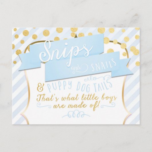 Slakken & Slakken Jongens Aankondiging Foto Postka (Voorkant)