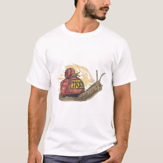Slakken Taxi Grappige Cartoon Dier T-Shirt
