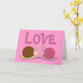 Slakken Verliefd Wenskaart Kaart (Gele Bloem)