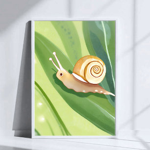 Slakkenpost Aquarel Natuur Schilderij Poster