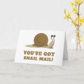 Slakkenpost Lief Grappig Retro Kaart (Gele Bloem)