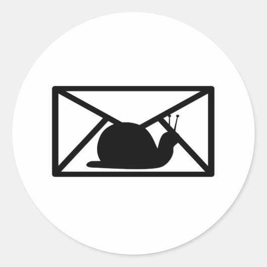 slakkenpost ronde sticker (Voorkant)