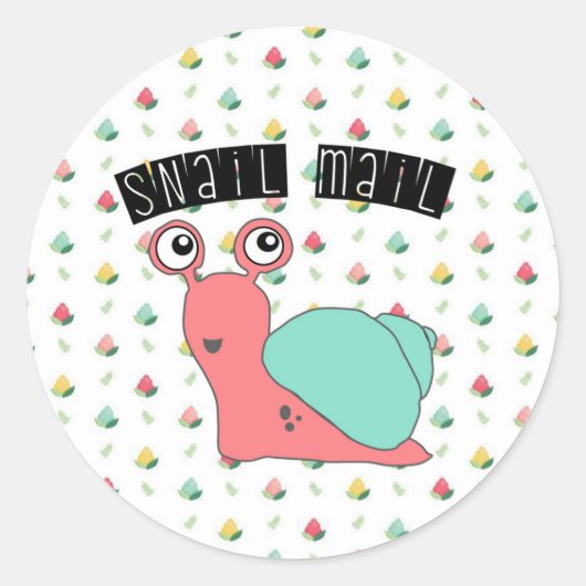 Slakkenpost sticker - bloemontwerp (Voorkant)