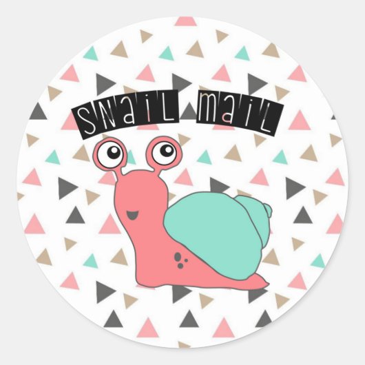 Slakkenpost sticker - geometrisch ontwerp! (Voorkant)