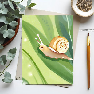 Slakkenpost Waterverf Natuur Briefkaart