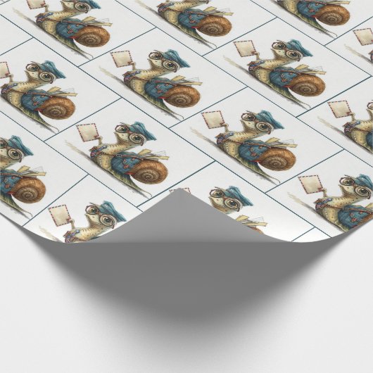 slakkenpostbode die post bezorgt cadeaupapier (Hoek)