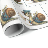 slakkenpostbode die post bezorgt cadeaupapier (Rol Hoek)