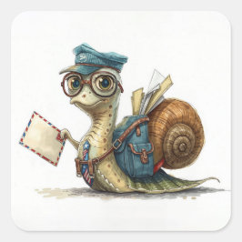 slakkenpostbode vierkante sticker