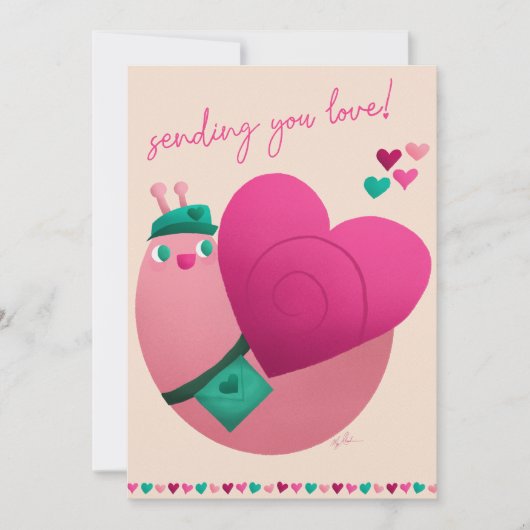 Slakkenpostliefde versturen feestdagenkaart (Voorkant)