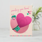 Slakkenpostliefde versturen feestdagenkaart (Staand voorkant)