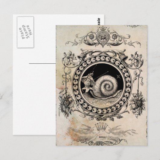 slakkerige collage kunst briefkaart (Voorkant / Achterkant)