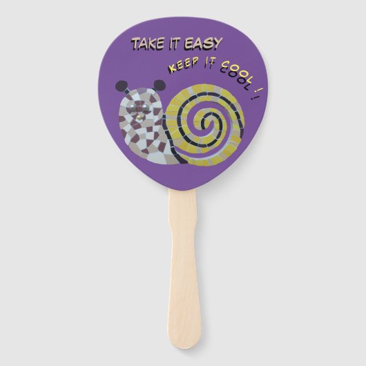 Slakkermozaïek Doe het maar met de handtas Handwaaier (Voorkant)