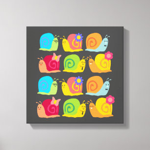 Slakkerontwerp voor kinderen canvas afdruk
