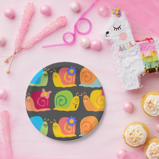 Slakkerontwerp voor kinderen papieren bordje (Feest)