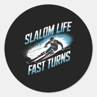 Slalom Leven Snelle Bochten Alpineskiën Ronde Sticker