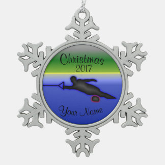 Slalom Water Ski-kerstversiering Tin Sneeuwvlok Ornament