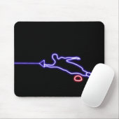 Slalom Water Skier Neon Mousepad Muismat (Met muis)