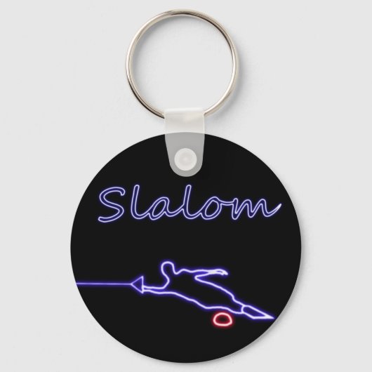 Slalom Water Skier Neon Sleutelhanger (Voorkant)