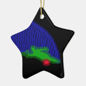 Slalom Water Skier Neon Spray Keramisch Ornament (Links)