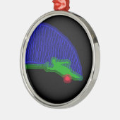 Slalom Water Skier Neon Spray Metalen Ornament (Links)