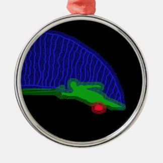 Slalom Water Skier Neon Spray Metalen Ornament