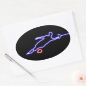 Slalom Water Skier Neon Sticker (Envelop)