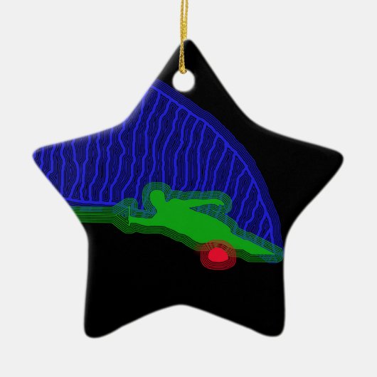 Slalom Water Skier Spray Keramisch Ornament (Voorkant)