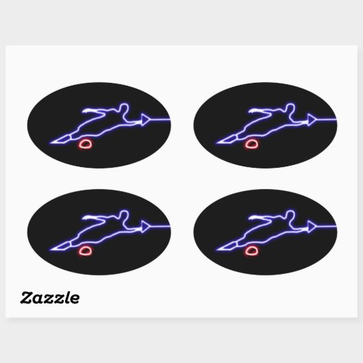 Slalom Waterskiër Neon Sticker (Vel)