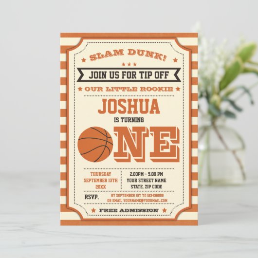  Slam Dunk 1st Birthday Ticket Kaart (Staand voorkant)