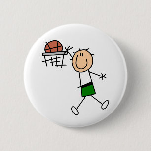 Slam Dunk Basketbal Groene T-shirts en cadeaus Ronde Button 5,7 Cm