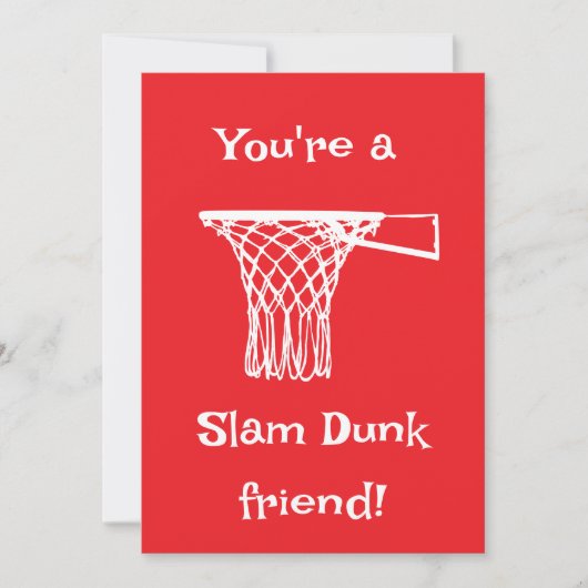 Slam Dunk Basketbal Kinderen Klaslokaal Valentijn Feestdagenkaart (Voorkant)