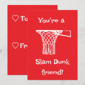 Slam Dunk Basketbal Kinderen Klaslokaal Valentijn Feestdagenkaart (Voorkant / Achterkant)