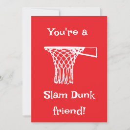 Slam Dunk Basketbal Kinderen Klaslokaal Valentijn Feestdagenkaart