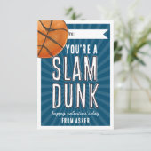 Slam Dunk Basketbal Klaslokaal Valentijn Kaart (Staand voorkant)