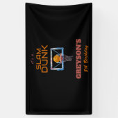 Slam Dunk Basketbal Verjaardag Elke Leeftijd Spandoek (Verticaal)