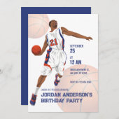 Slam dunk basketbal verjaardag kaart (Voorkant / Achterkant)