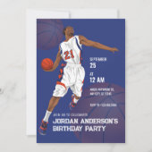 Slam dunk basketbal verjaardag kaart (Voorkant)