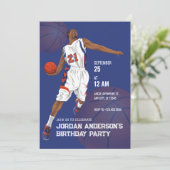 Slam dunk basketbal verjaardag kaart (Staand voorkant)