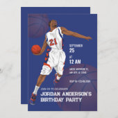 Slam dunk basketbal verjaardag kaart (Voorkant / Achterkant)