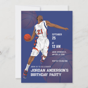 Slam dunk basketbal verjaardag kaart