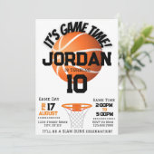 Slam Dunk Basketbal Verjaardag Uitnodigen Kaart (Staand voorkant)