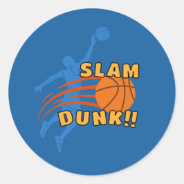 Slam Dunk Basketbal voor sportliefhebbers Ronde Sticker