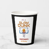Slam Dunk Basketball Any Age Birthday Papieren Bekers (Voorkant)