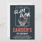 Slam Dunk Basketball Birthday Party, elke leeftijd Kaart (Voorkant)