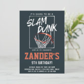 Slam Dunk Basketball Birthday Party, elke leeftijd Kaart (Staand voorkant)