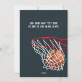 Slam Dunk Basketball Birthday Party, elke leeftijd Kaart (Achterkant)